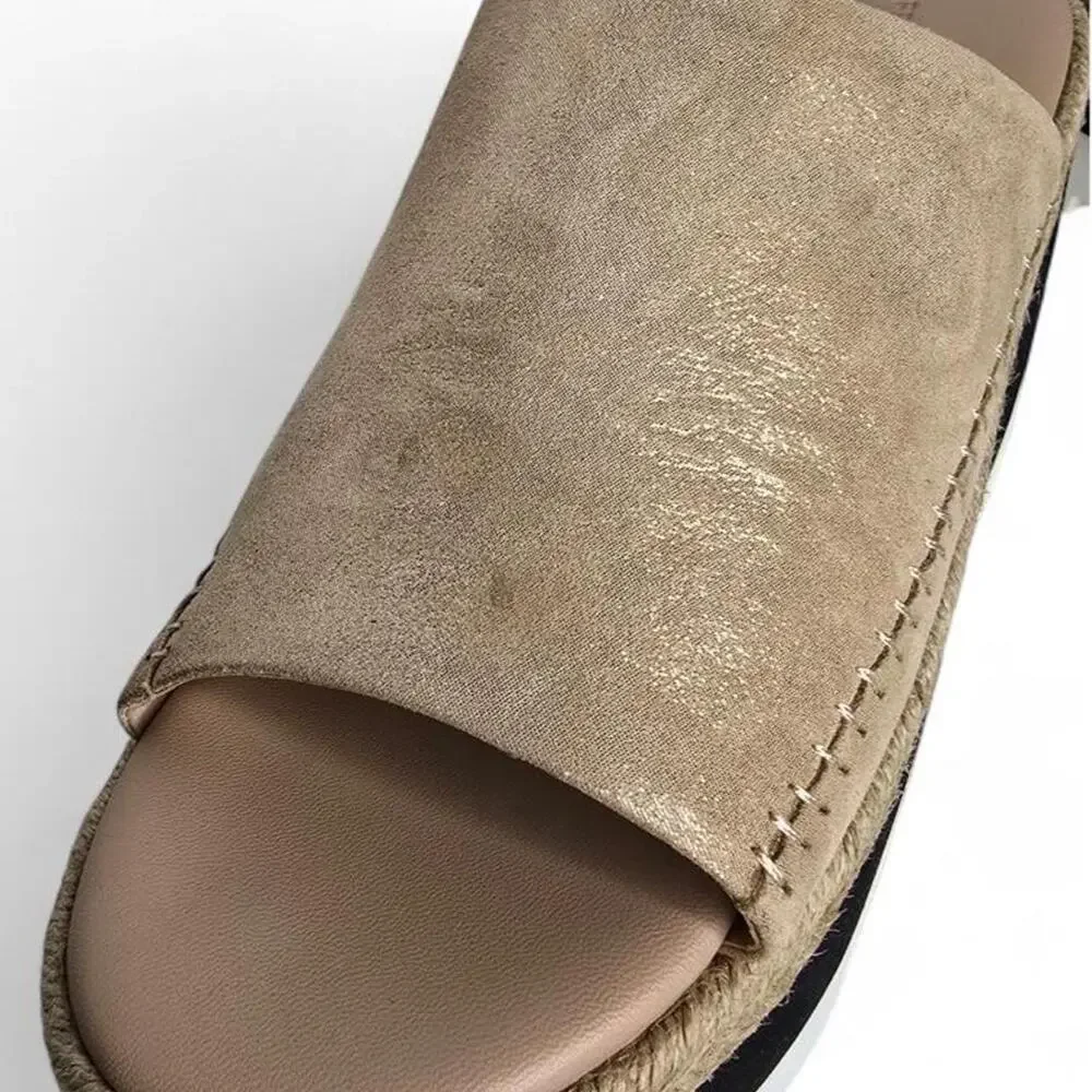 Free people Metallic Platform Slide 8.5